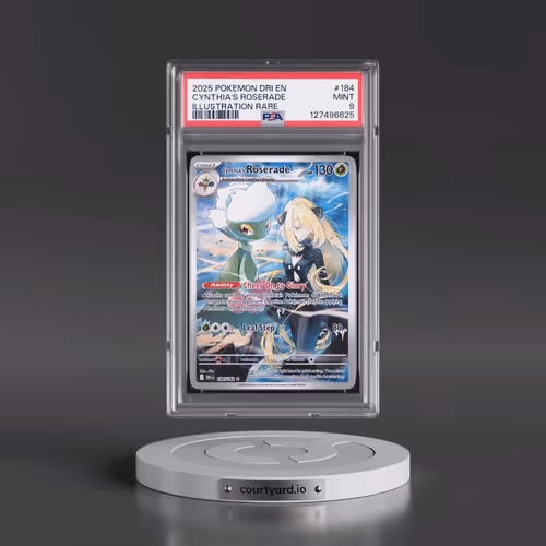 2025 Pokémon Dri EN-Destined Rivals #184 Cynthia's Roserade - Illustration Rare (PSA 9 MINT)