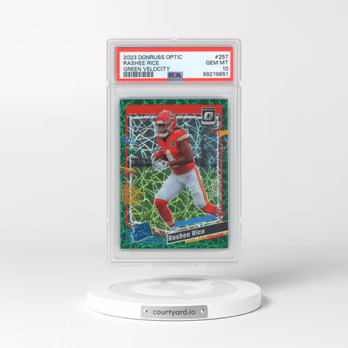 2023 Panini Donruss Optic #257 Rashee Rice - Green Velocity (PSA 10 GEM MINT)