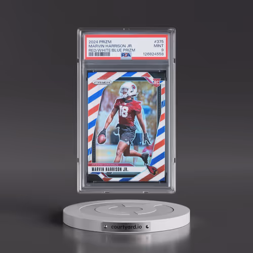 2024 Panini Prizm #375 Marvin Harrison Jr. - Red/White/Blue Prizm (PSA 9 MINT)