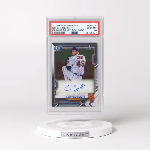 2021 Bowman Draft Chrome Draft Pick Autographs #CDACS Christian Scott (PSA 10 GEM MINT)