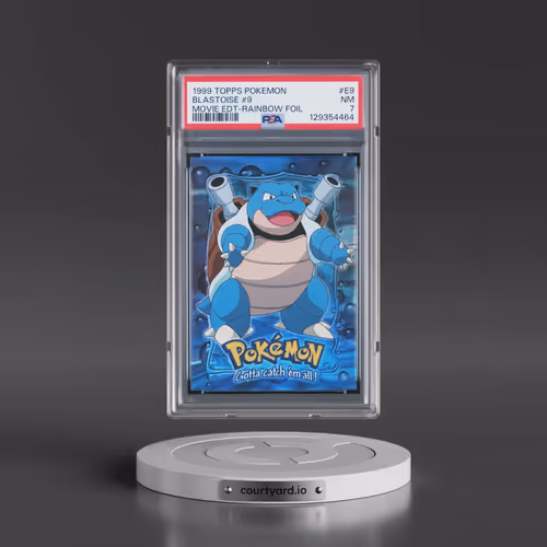 1999 Topps Pokémon the Movie Edt #E9 Blastoise #9 - Rainbow Foil (PSA 7 NM)