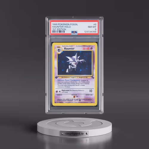 1999 Pokémon Fossil #6 Haunter - 1st Edition Holo (PSA 8 NM-MT)