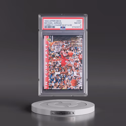 1992 Upper Deck #453 Michael Jordan - Correct, Champ.in 87 & 88 (PSA 8 NM-MT)