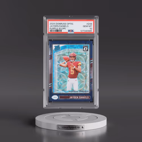 2024 Panini Donruss Optic #248 Jayden Daniels - Purple Scope (PSA 10 GEM MINT)