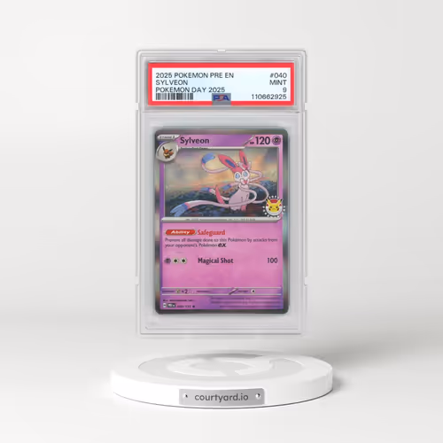 2025 Pokémon Pre EN-Prismatic Evolutions #040 Sylveon - Pokemon Day 2025 (PSA 9 MINT)
