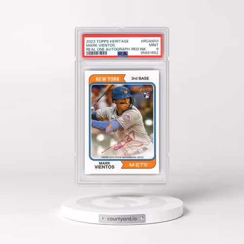 2023 Topps Heritage Real One Autographs #ROAMVI Mark Vientos - Red Ink (PSA 9 MINT)