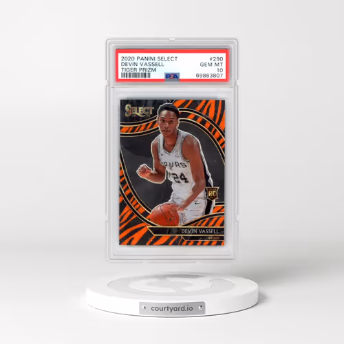 2020 Panini Select #290 Devin Vassell - Tiger Prizm (PSA 10 GEM MINT)