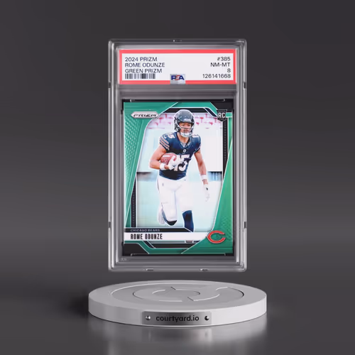 2024 Panini Prizm #385 Rome Odunze - Green Prizm (PSA 8 NM-MT)