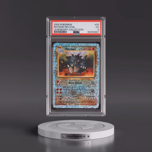 2002 Pokémon Legendary Collection #35 Rhydon - Reverse Foil (PSA 5 EX)