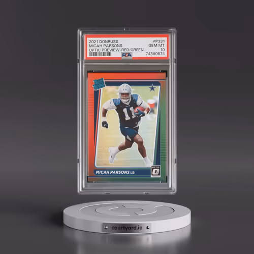 2021 Panini Donruss #P331 Micah Parsons - Optic Preview-Red/Green (PSA 10 GEM MINT)