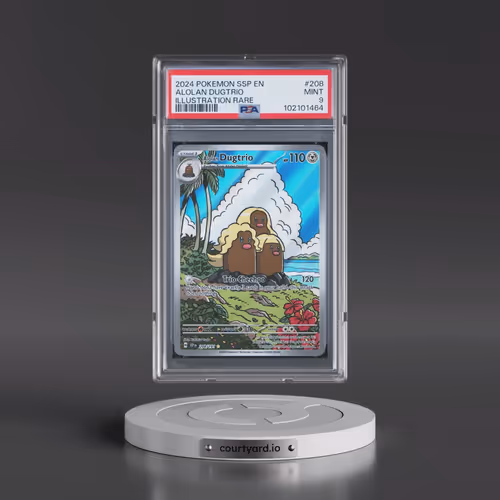 2024 Pokémon Ssp EN-Surging Sparks #208 Alolan Dugtrio - Illustration Rare (PSA 9 MINT)