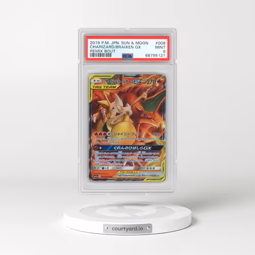 2019 Pokémon Sun & Moon Remix Bout #008 Charizard & Braixen GX - Holo (PSA 9 MINT)