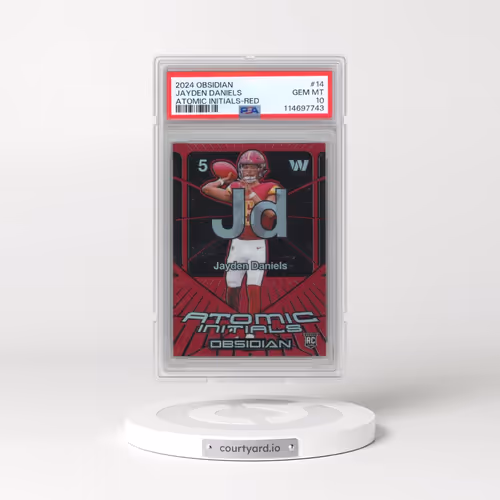 2024 Panini Obsidian Atomic Initials #14 Jayden Daniels - Red (PSA 10 GEM MINT)