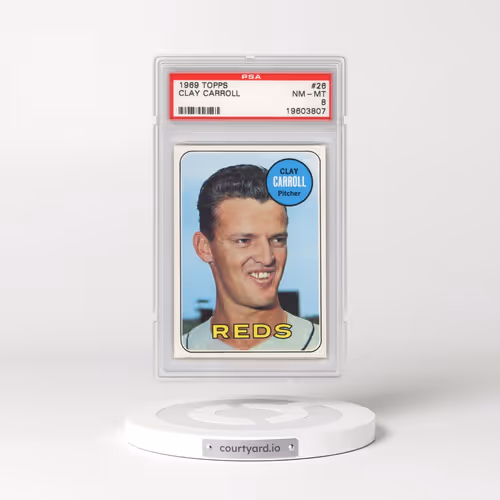 1969 Topps #26 Clay Carroll (PSA 8 NM-MT)