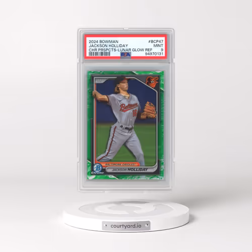 2024 Bowman Chrome Prospects #BCP47 Jackson Holliday - Lunar Glow Refractor (PSA 9 MINT)