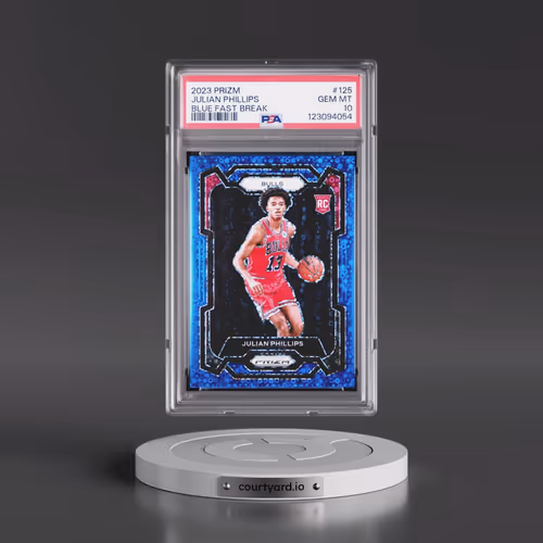 2023 Panini Prizm #125 Julian Phillips - Blue Fast Break (PSA 10 GEM MINT)