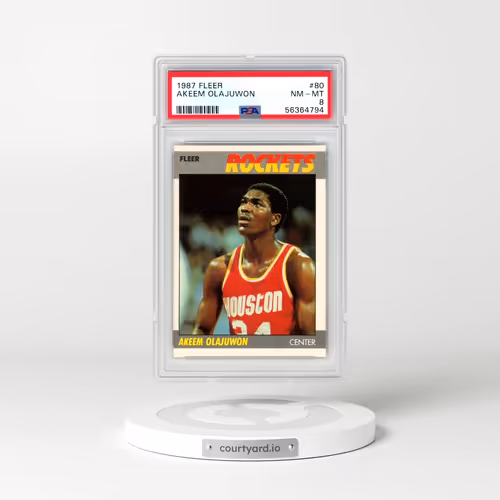 1987 Fleer #80 Akeem Olajuwon (PSA 8 NM-MT)