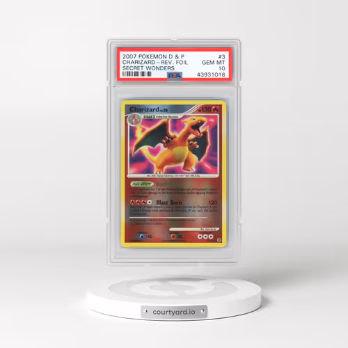 2007 Pokémon Diamond & Pearl Secret Wonders #3 Charizard - Reverse Foil (PSA 10 GEM MINT)