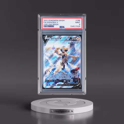 2021 Pokémon Sword & Shield Chilling Reign #166 Zeraora V - Holo Full Art (PSA 9 MINT)