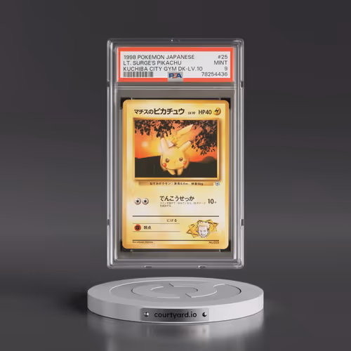 1998 Pokémon Kuchiba City Gym Deck #25 LT. Surge's Pikachu - LV.10 (PSA 9 MINT)