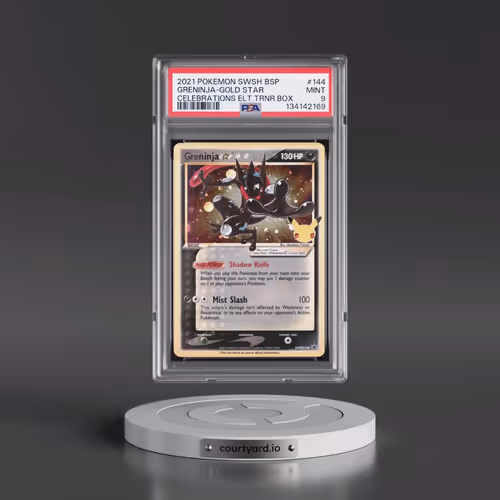 2021 Pokémon Swsh Black Star Promo #144 Greninja-Gold Star - Celebrations Elite Trainer Box (PSA 9 M