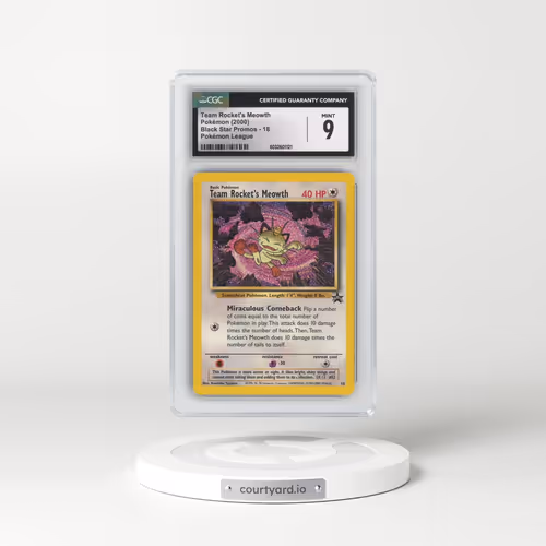 1999 Black Star Promos #18 Team Rocket's Meowth - Pokémon League (CGC 9 MINT)