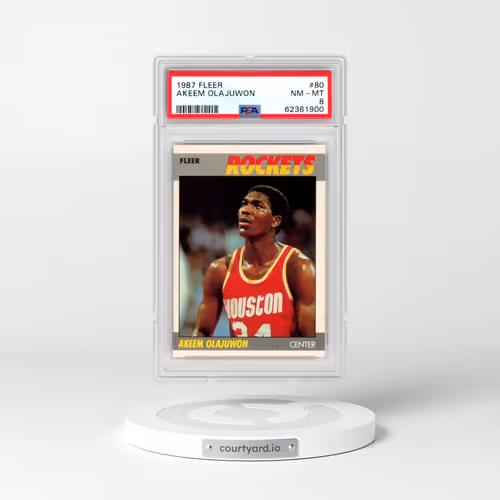 1987 Fleer #80 Akeem Olajuwon (PSA 8 NM-MT)