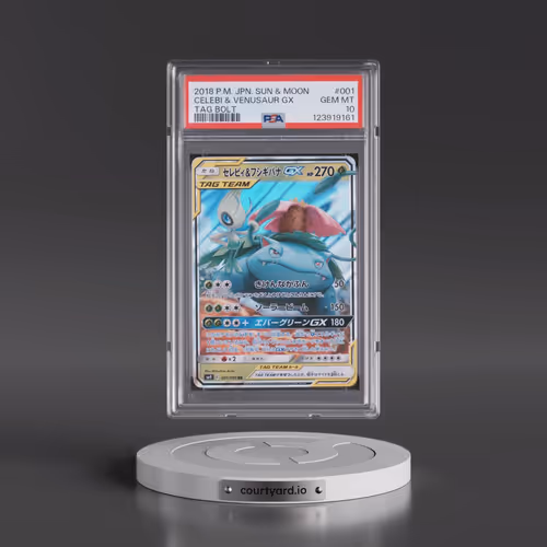 2018 Pokémon Sun & Moon Tag Bolt #001 Celebi & Venusaur GX - Holo (PSA 10 GEM MINT)