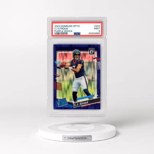2023 Panini Donruss Optic #244 CJ Stroud - Purple Shock (PSA 9 MINT)