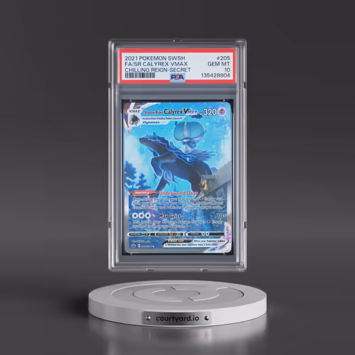 2021 Pokémon Sword & Shield Chilling Reign #205 Shadow Rider Calyrex Vmax - Full Art Secret (PSA 10