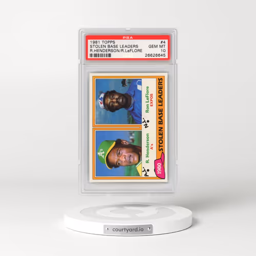 1981 Topps #4 Stolen Base Leaders - R.Henderson/R.LeFlore (PSA 10 GEM MINT)