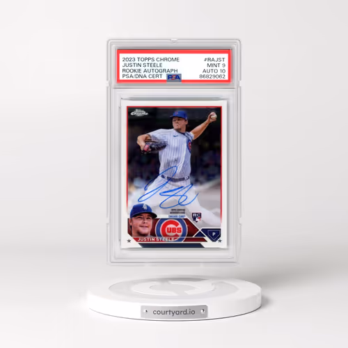 2023 Topps Chrome Rookie Autograph #RAJST Justin Steele (PSA 9 MINT)