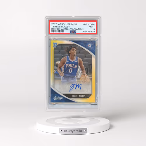 2020 Panini Absolute Memorabilia Rookie Autographs #RAVTMA Tyrese Maxey - Variation (PSA 9 MINT)