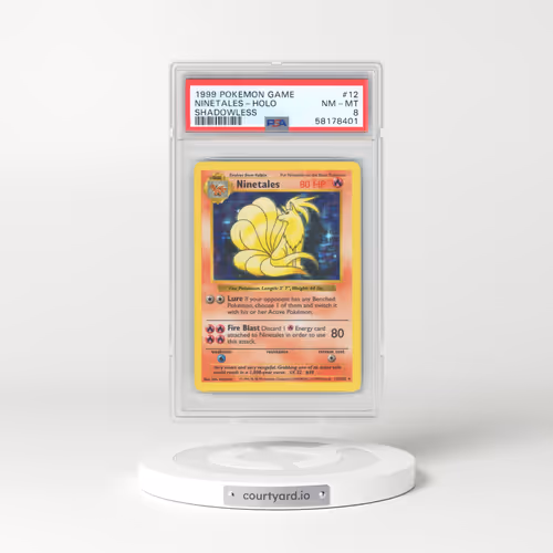 1999 Pokémon Game #12 Ninetales - Holo Shadowless (PSA 8 NM-MT)