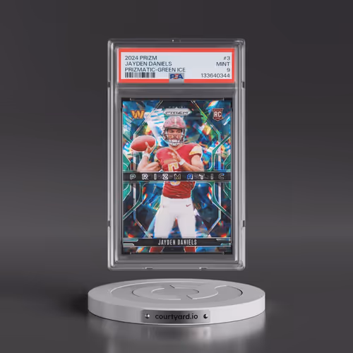 2024 Panini Prizm Prizmatic #3 Jayden Daniels - Green Ice (PSA 9 MINT)