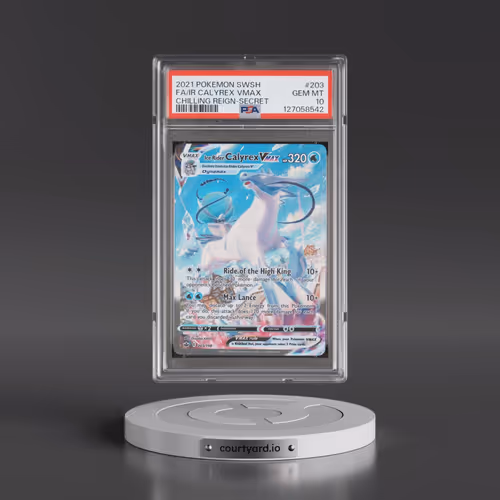 2021 Pokémon Sword & Shield Chilling Reign #203 Ice Rider Calyrex Vmax - Full Art Secret (PSA 10 GEM