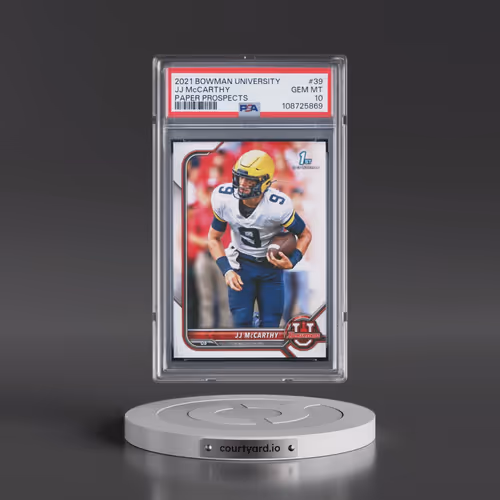 2021 Bowman University Paper Prospects #39 JJ McCarthy (PSA 10 GEM MINT)
