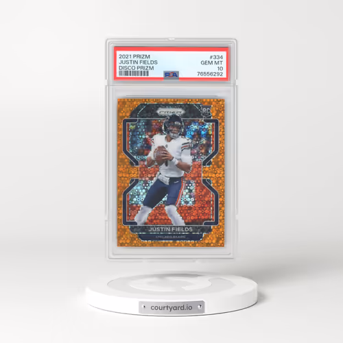 2021 Panini Prizm #334 Justin Fields - Disco Prizm (PSA 10 GEM MINT)