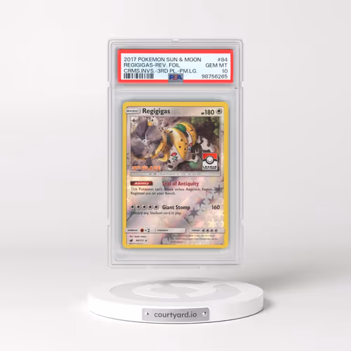 2017 Pokémon Sun & Moon Crimson Invasion #84 Regigigas - Reverse Foil 3rd Place-Pokemon League (PSA