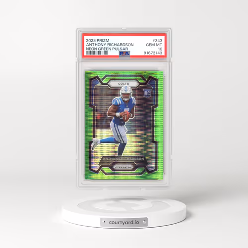2023 Panini Prizm #343 Anthony Richardson - Neon Green Pulsar (PSA 10 GEM MINT)