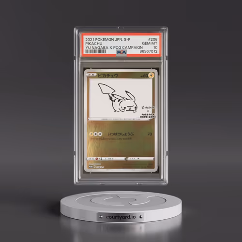 2021 Pokémon S Promo #208 Pikachu - YU Nagaba X Pokemon Card Game Campaign (PSA 10 GEM MINT)