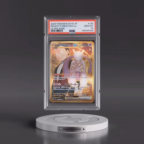2025 Pokémon SV10-Glory of Team Rocket #130 Team Rocket's Mewtwo EX - Holo Ultra Rare (PSA 10 GEM MI