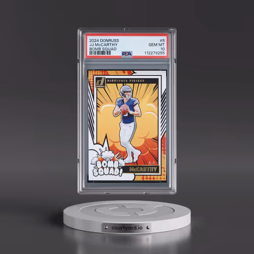 2024 Panini Donruss Bomb Squad #5 JJ McCarthy (PSA 10 GEM MINT)