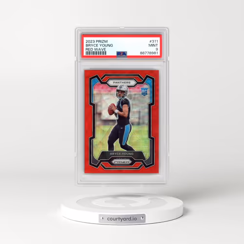 2023 Panini Prizm #311 Bryce Young - Red Wave (PSA 9 MINT)