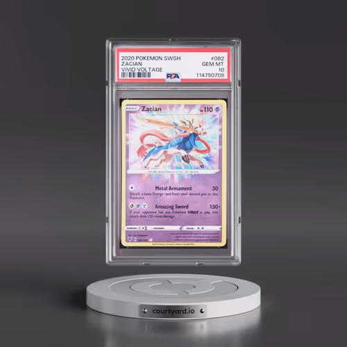 2020 Pokémon Sword & Shield Vivid Voltage #082 Zacian (PSA 10 GEM MINT)