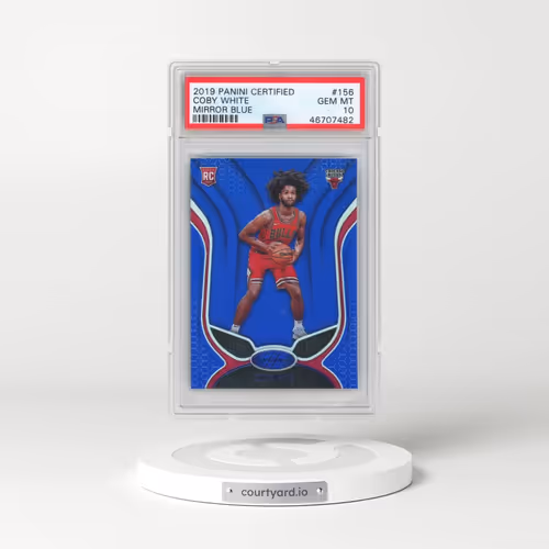 2019 Panini Certified #156 Coby White - Mirror Blue (PSA 10 GEM MINT)