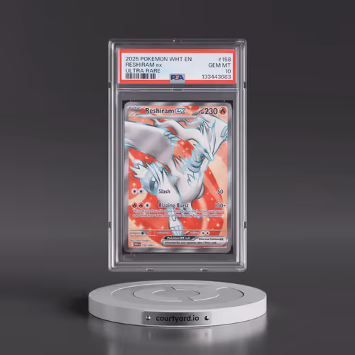 2025 Pokémon Wht EN-White Flare #158 Reshiram EX - Holo Ultra Rare (PSA 10 GEM MINT)