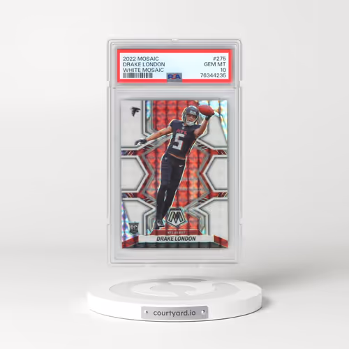 2022 Panini Mosaic #275 Drake London - White Mosaic (PSA 10 GEM MINT)