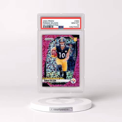 2024 Panini Prizm #384 Roman Wilson - No Huddle Pink (PSA 10 GEM MINT)
