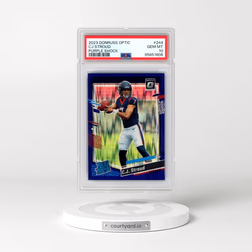 2023 Panini Donruss Optic #244 CJ Stroud - Purple Shock (PSA 10 GEM MINT)
